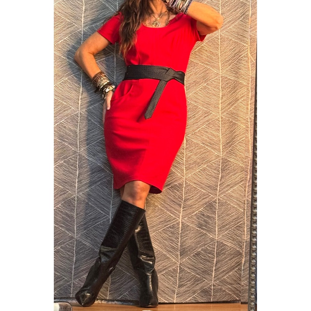 David Meister Red Dress Size 8